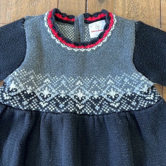 Hanna andersson fair isle snowflake knit holiday sweater dress - Picture 2 of 5